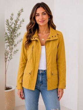 Love Tree Mustard Utility Anorak Jacket Size Large